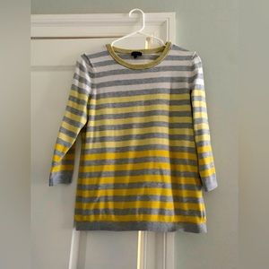 Ombré Gray, White, and Yellow Multi-Colored Pullover Sweater